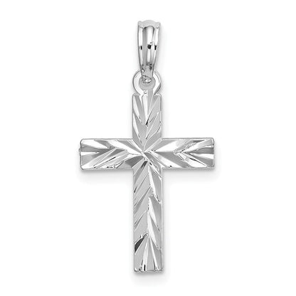 Sterlingsilber De-ani Rhodiniert All-over Diamantiert Lateinisch Kreuz Anhänger