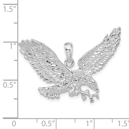 Sterlingsilber De-ani Rhodiniert Poliert Flying Adler Anhänger