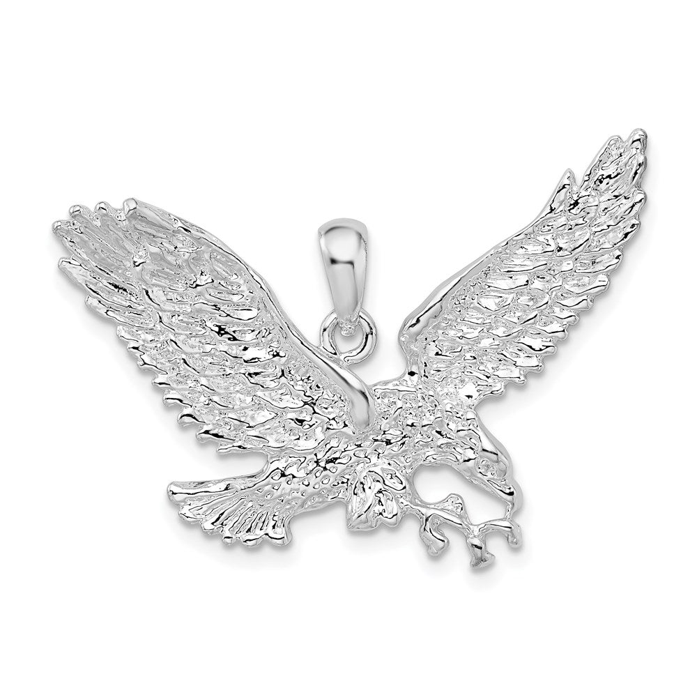 Sterlingsilber De-ani Rhodiniert Poliert Flying Adler Anhänger