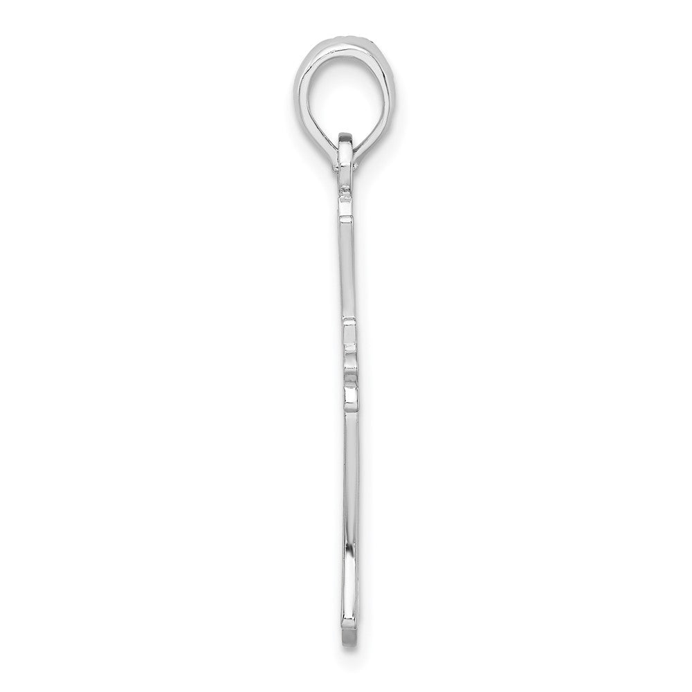 Sterlingsilber De-ani Rhodiniert Pointed Ends Ausgeschnitten Kreuz Anhänger