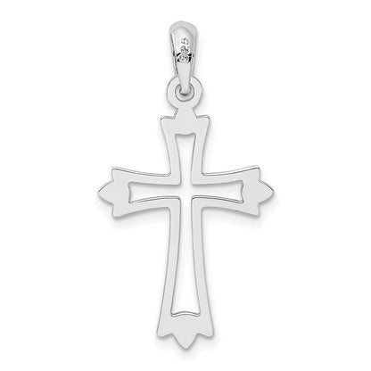Sterlingsilber De-ani Rhodiniert Pointed Ends Ausgeschnitten Kreuz Anhänger