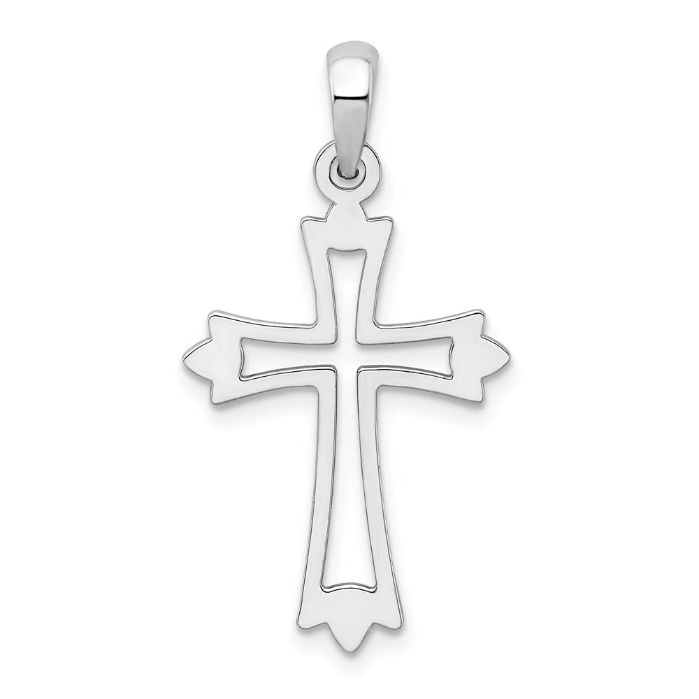 Sterlingsilber De-ani Rhodiniert Pointed Ends Ausgeschnitten Kreuz Anhänger