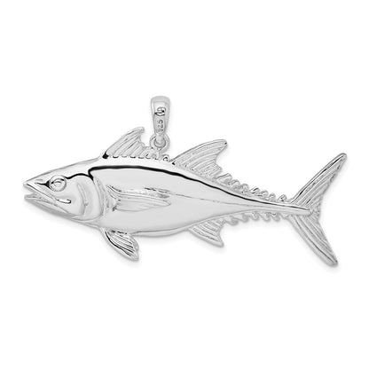 Sterlingsilber De-ani Rhodiniert Poliert Skipjack Tuna Fisch Anhänger