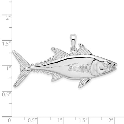 Sterlingsilber De-ani Rhodiniert Poliert Skipjack Tuna Fisch Anhänger