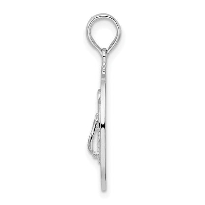 Sterlingsilber De-ani Rhodiniert Pentwater Michigan Kreis mit Flip Flop Anhänger