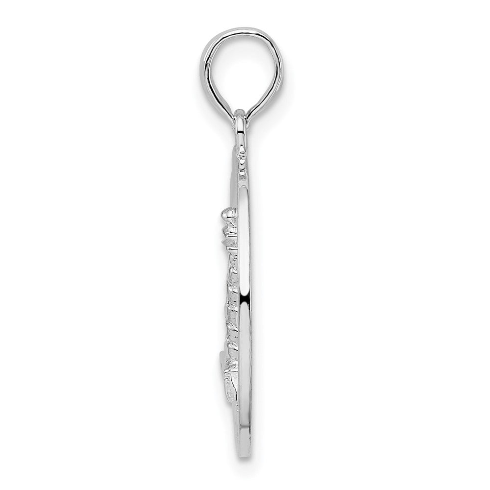 Sterlingsilber De-ani Rhodiniert Pentwater Michigan Kreis mit Leuchtturm Anhänger