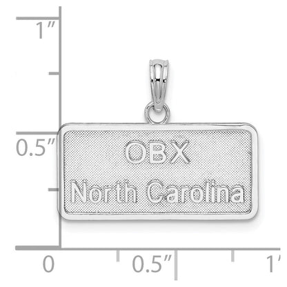 Sterlingsilber De-ani Rhodiniert Obx North Carolina License Platte Anhänger