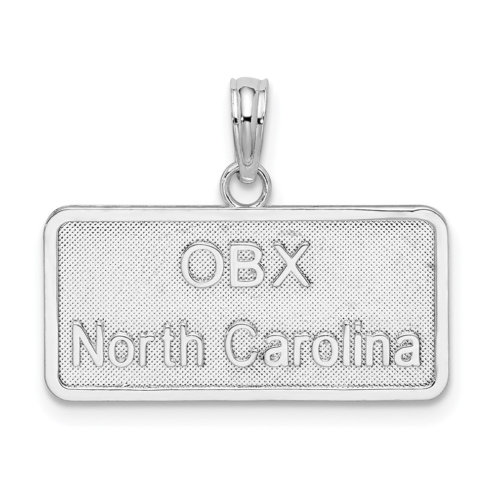 Sterlingsilber De-ani Rhodiniert Obx North Carolina License Platte Anhänger