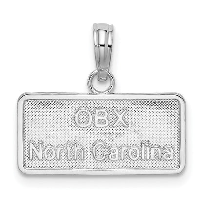 Sterlingsilber De-ani Rhodiniert Obx North Carolina License Platte Anhänger