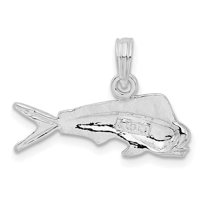 Sterlingsilber De-ani Rhodiniert Poliert Mahi-mahi Fisch Anhänger