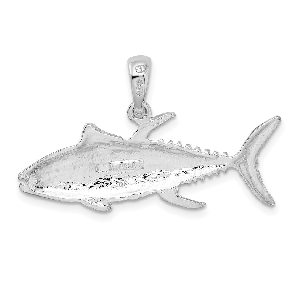 Sterlingsilber De-ani Rhodiniert Poliert Yellowfin Tuna Fisch Anhänger