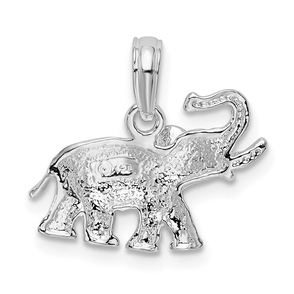 Sterlingsilber De-ani Rhodiniert Poliert Elefant Anhänger