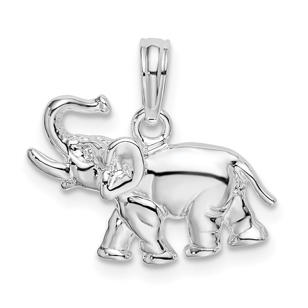 Sterlingsilber De-ani Rhodiniert Poliert Elefant Anhänger