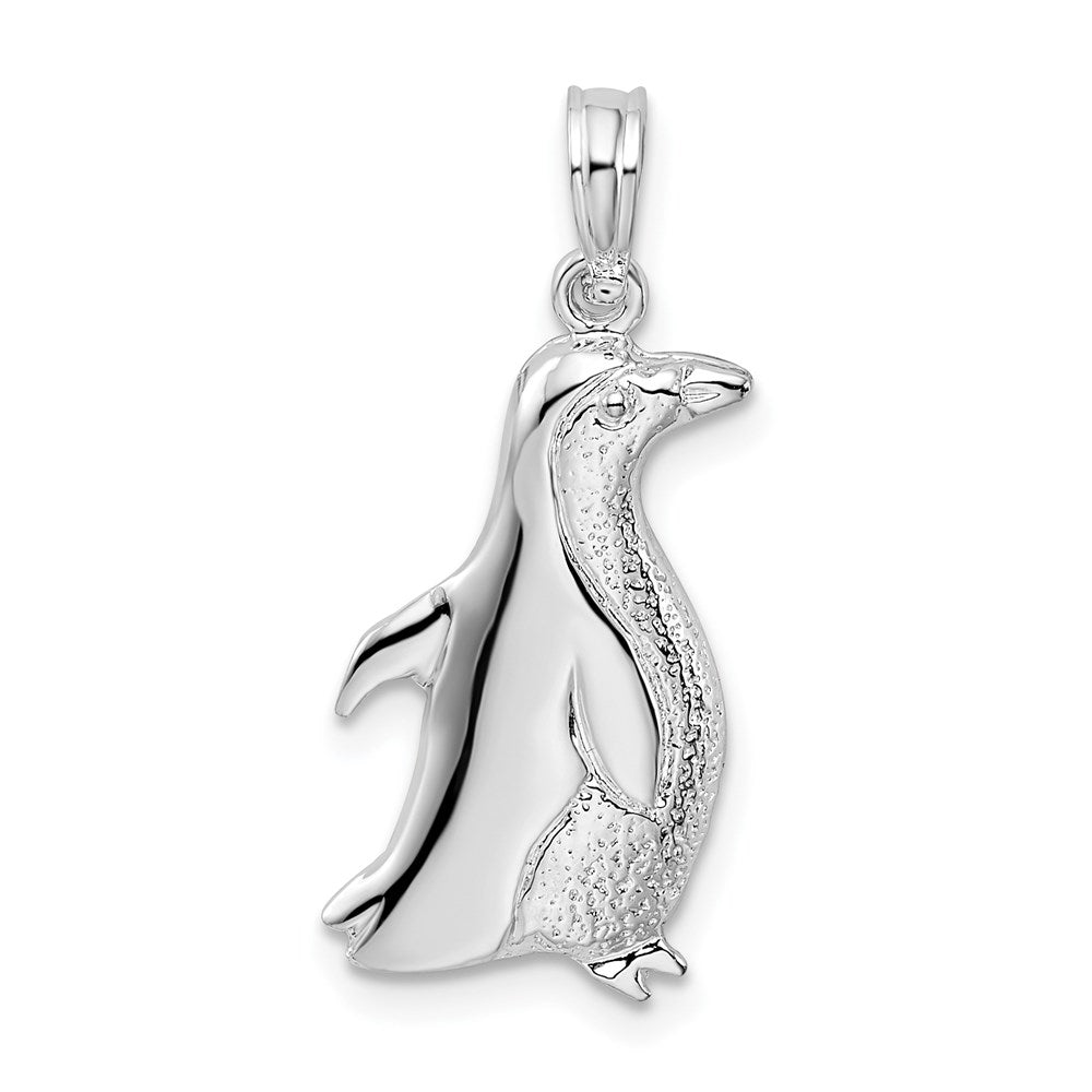 Sterlingsilber De-ani Rhodiniert Poliert Pinguin Anhänger