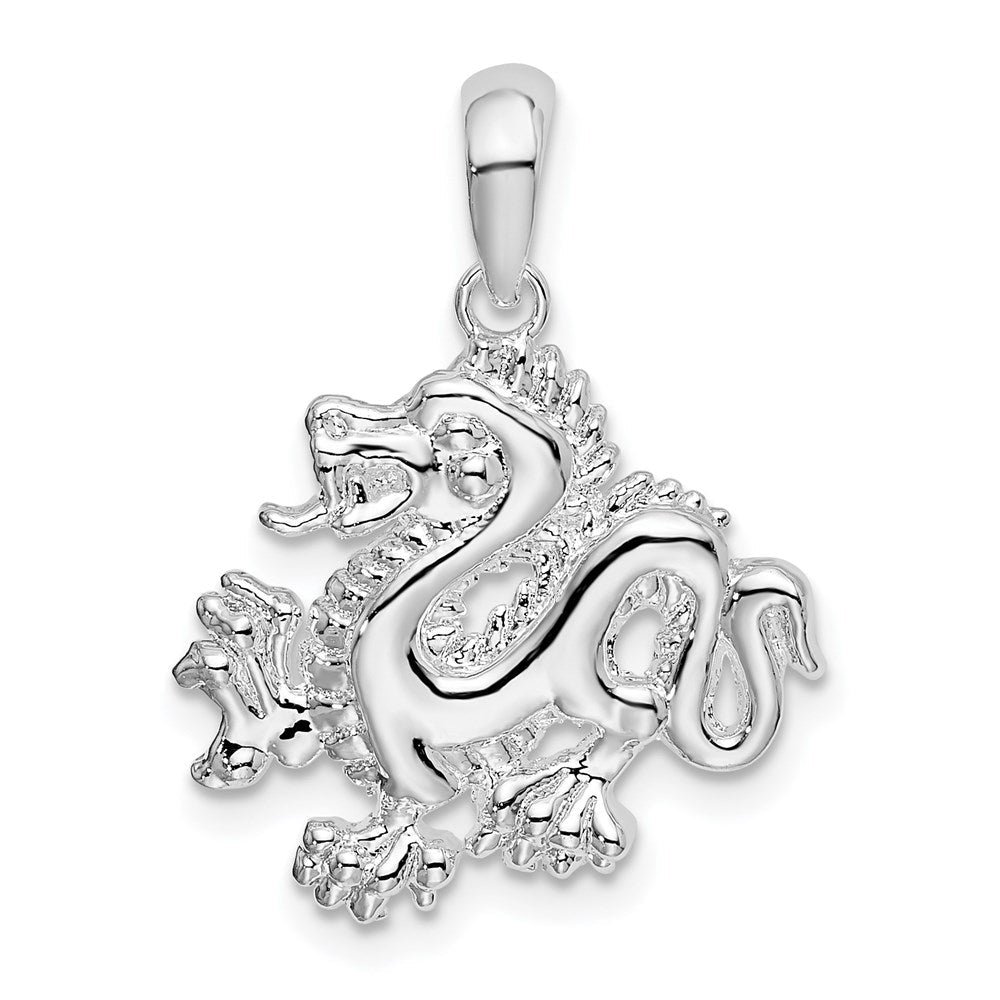 Sterlingsilber De-ani Rhodiniert Poliert Klein Drache Anhänger