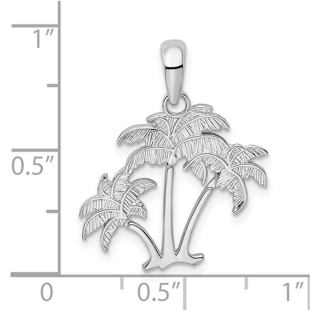 Sterlingsilber De-ani Rhodiniert Poliert Palme Trees Anhänger