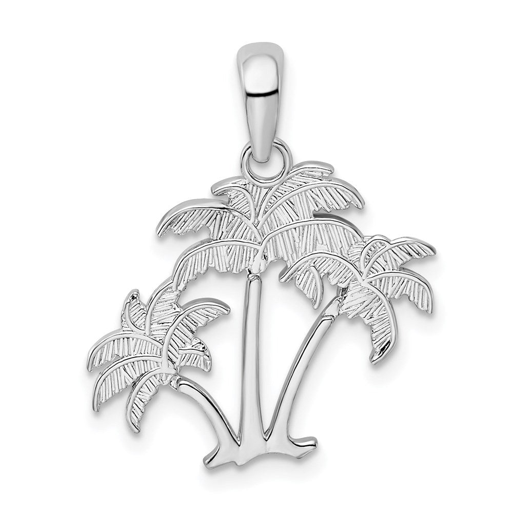 Sterlingsilber De-ani Rhodiniert Poliert Palme Trees Anhänger