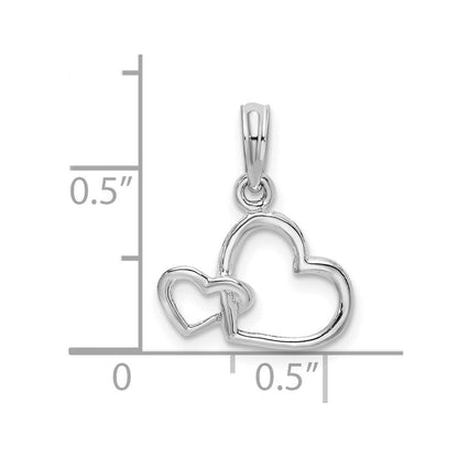 Sterlingsilber De-ani Rhodiniert Intertwined Doppelt Herzen Anhänger