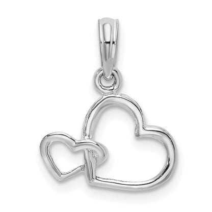 Sterlingsilber De-ani Rhodiniert Intertwined Doppelt Herzen Anhänger