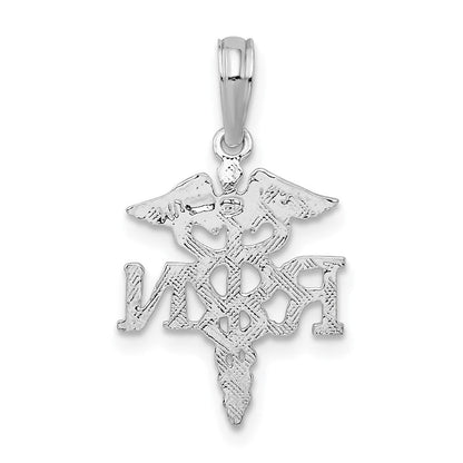 Sterlingsilber De-ani Rhodiniert Poliert Rn Caduceus Anhänger