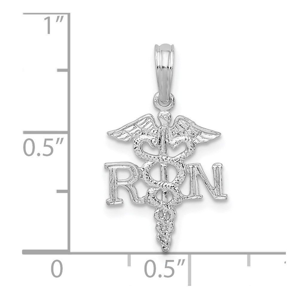 Sterlingsilber De-ani Rhodiniert Poliert Rn Caduceus Anhänger