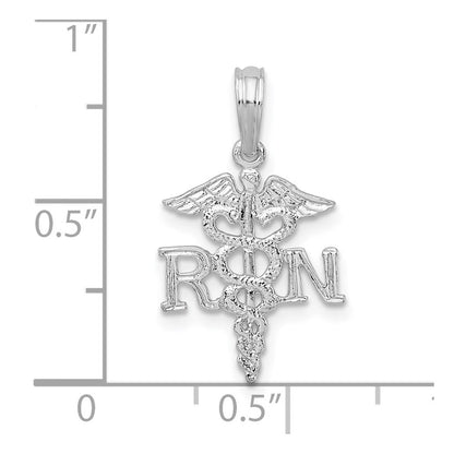 Sterlingsilber De-ani Rhodiniert Poliert Rn Caduceus Anhänger