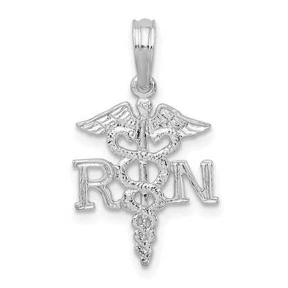 Sterlingsilber De-ani Rhodiniert Poliert Rn Caduceus Anhänger