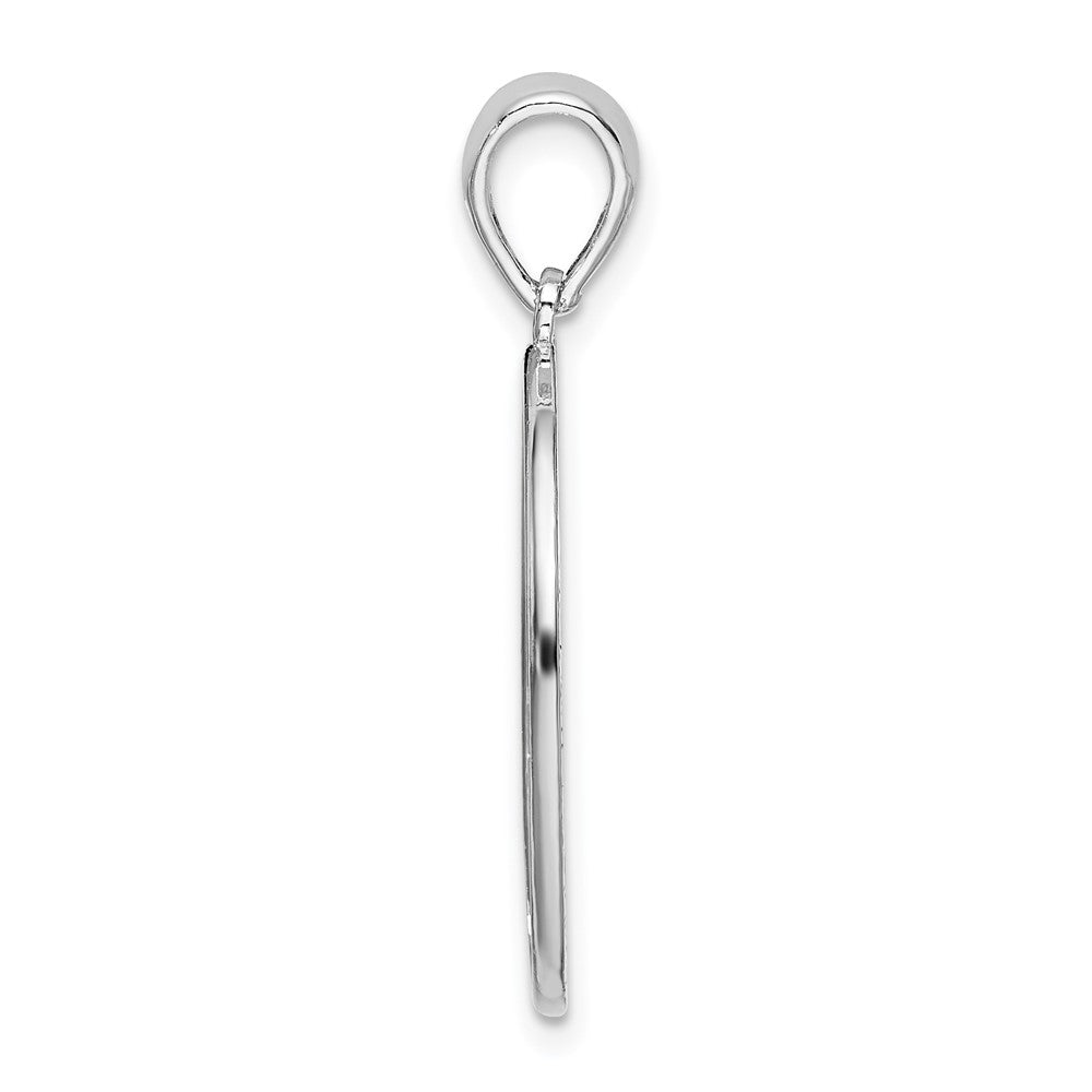 Sterlingsilber De-ani Rhodiniert Strukturiert Flamingos mit Palme Baum Oval Anhänger