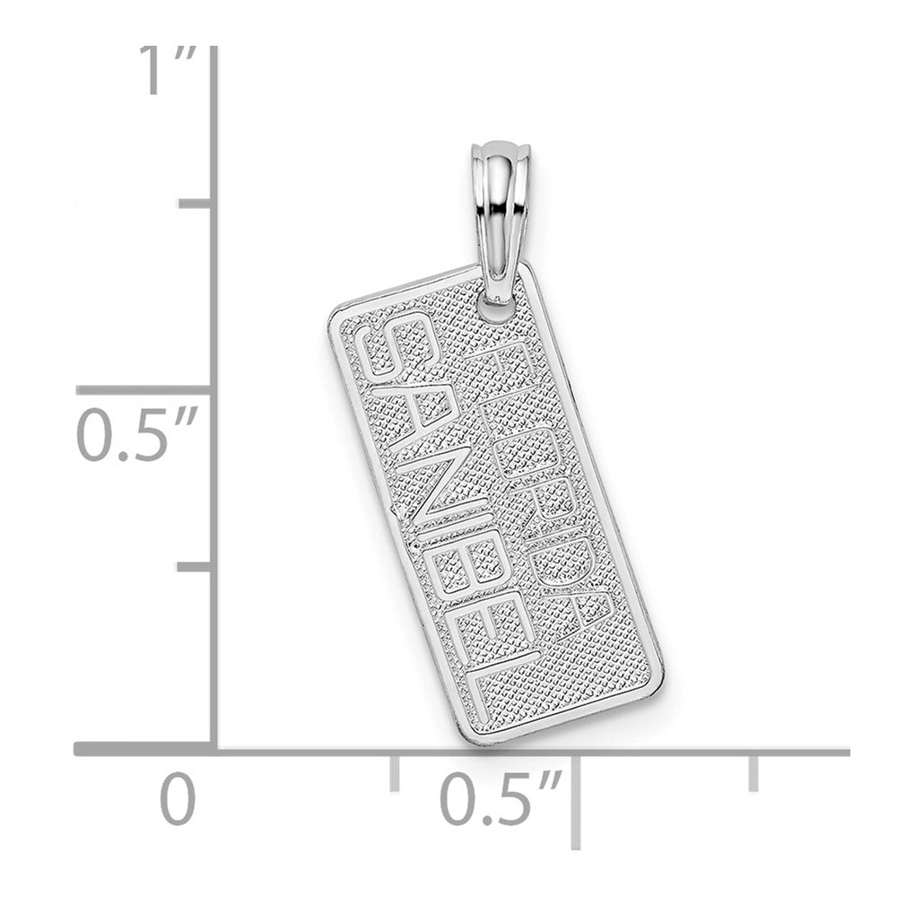 Sterlingsilber De-ani Rhodiniert Klein Florida Sanibel License Platte Anhänger