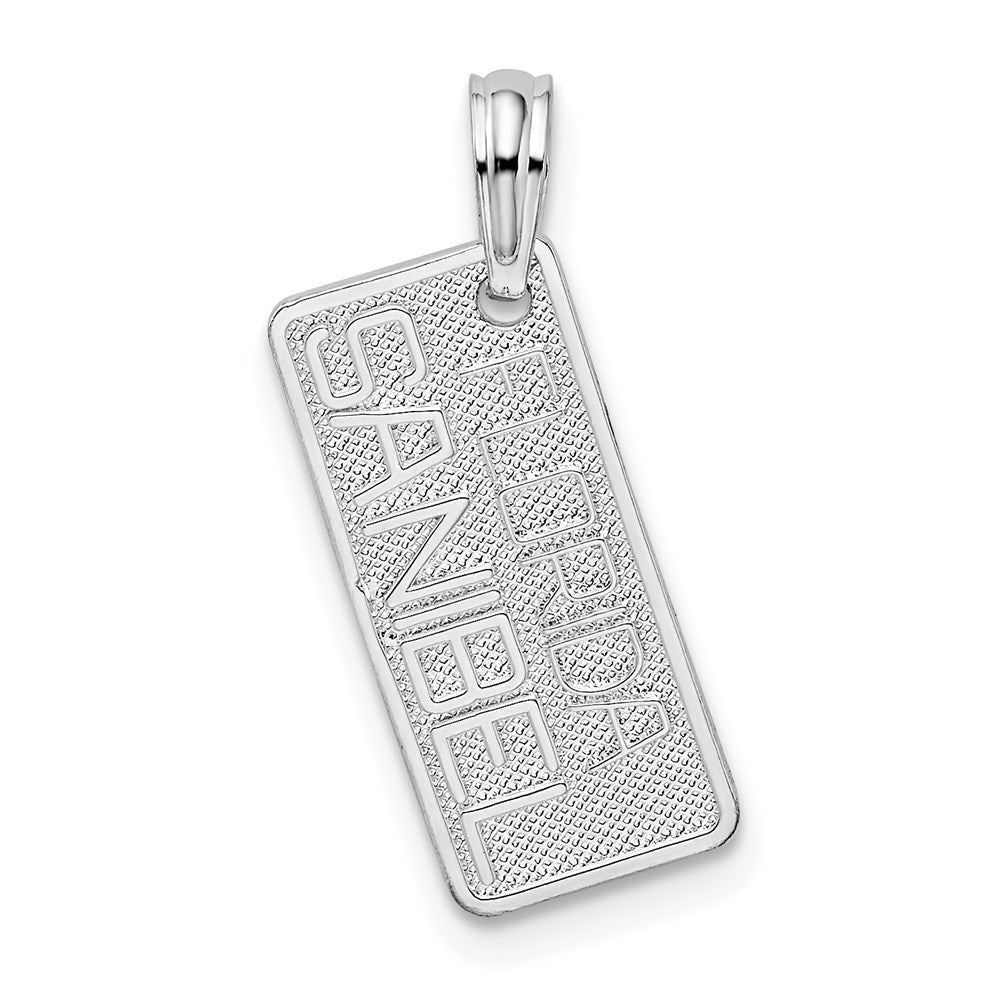 Sterlingsilber De-ani Rhodiniert Klein Florida Sanibel License Platte Anhänger