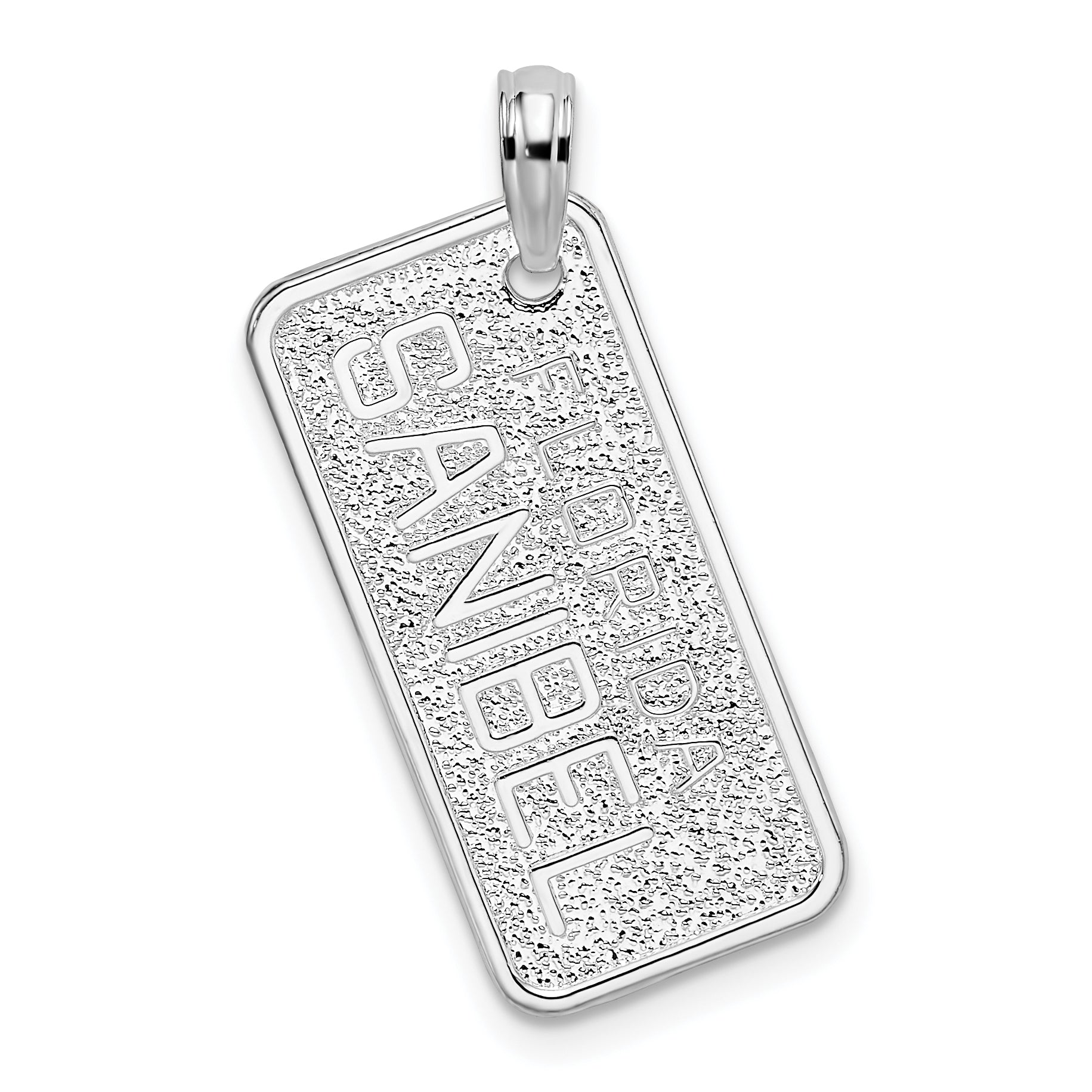 Sterlingsilber De-ani Rhodiniert Strukturiert Florida Sanibel License Platte Anhänger