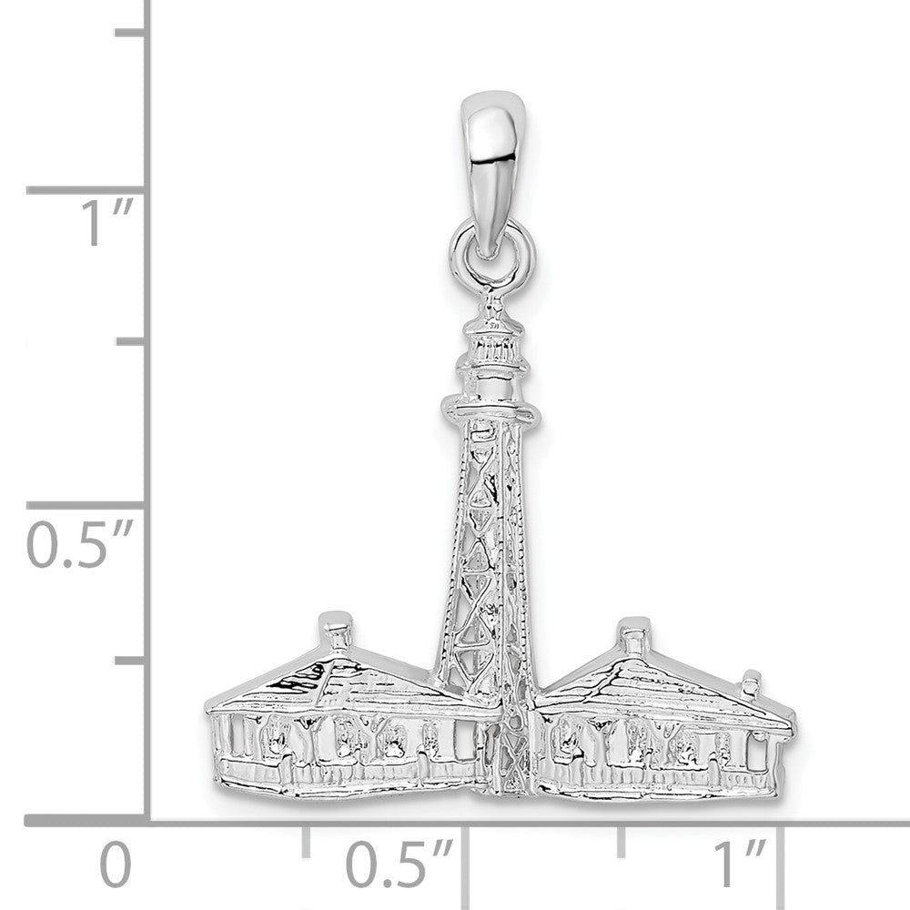 Sterlingsilber De-ani Rhodiniert Sanibel Island Leuchtturm Anhänger