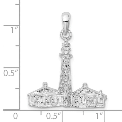 Sterlingsilber De-ani Rhodiniert Sanibel Island Leuchtturm Anhänger