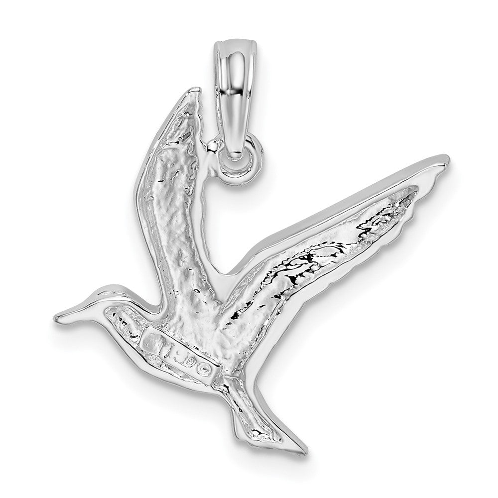 Sterlingsilber De-ani Rhodiniert Poliert Flying Seagull Anhänger