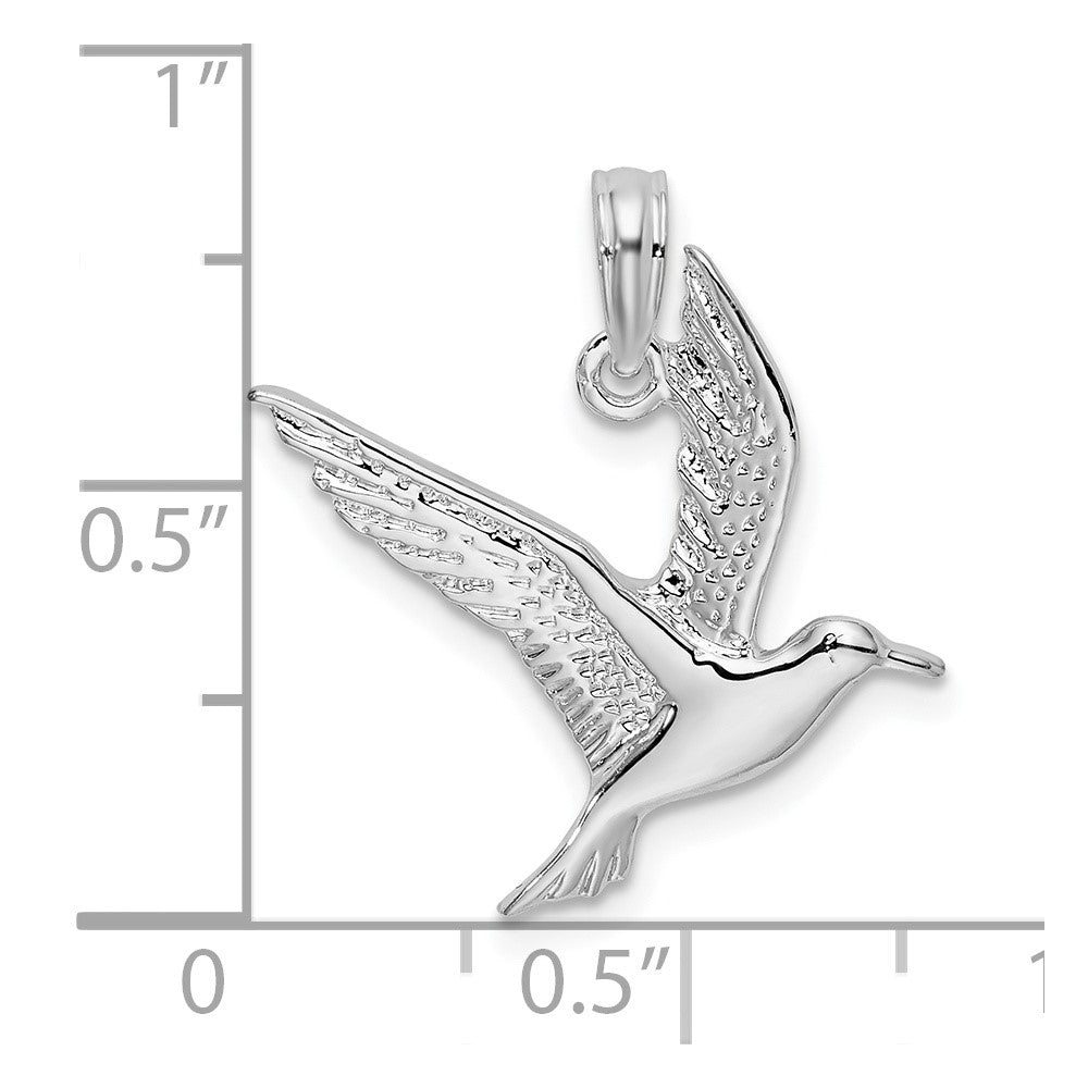 Sterlingsilber De-ani Rhodiniert Poliert Flying Seagull Anhänger