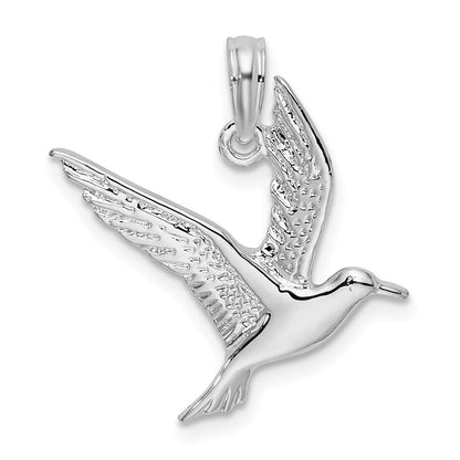 Sterlingsilber De-ani Rhodiniert Poliert Flying Seagull Anhänger