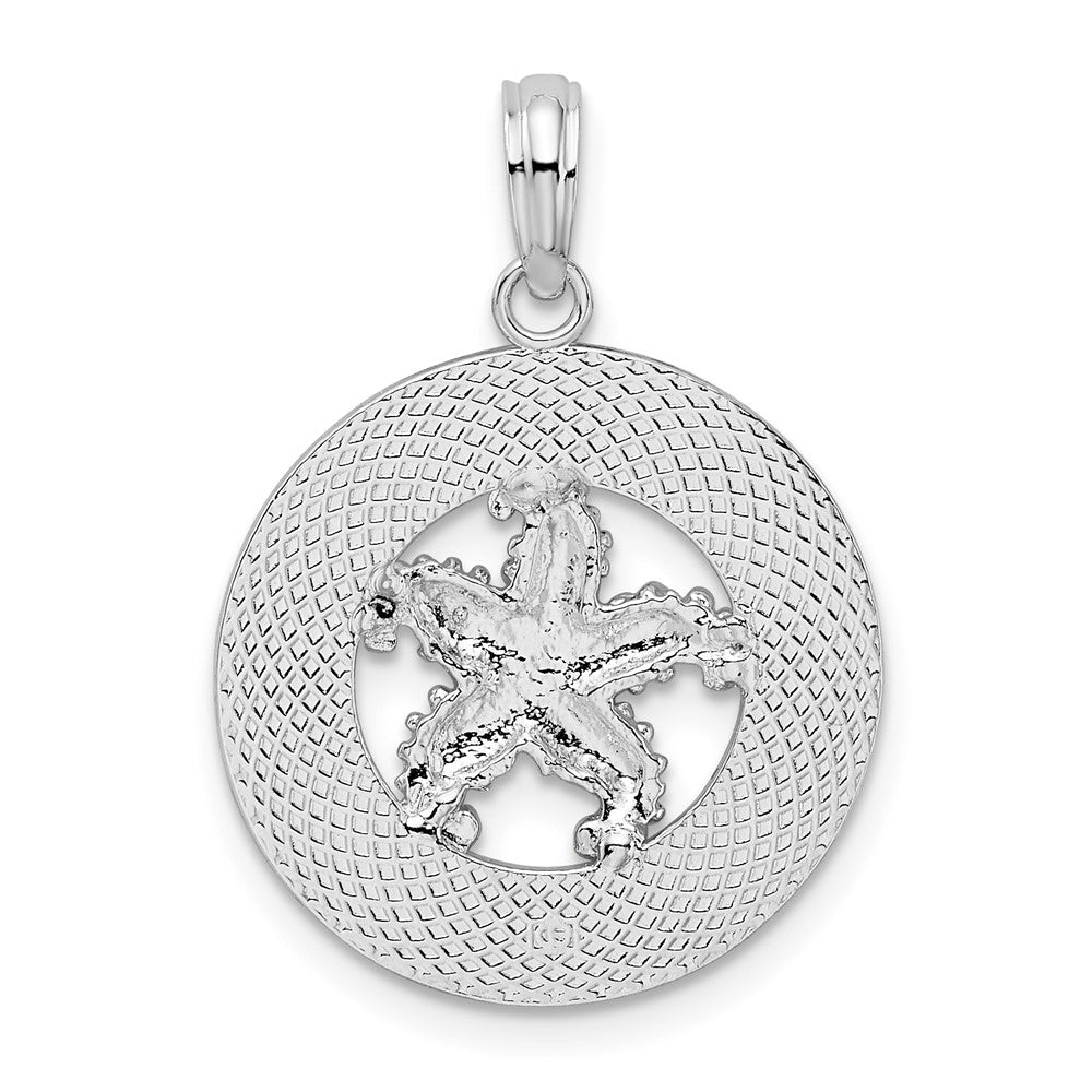 Sterlingsilber De-ani Rhodiniert Ocean City Maryland Kreis mit Seestern Anhänger
