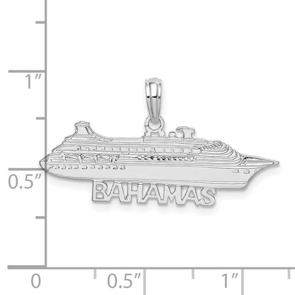 Sterlingsilber De-ani Rhodiniert Poliert Bahamas Cruise Ship Anhänger