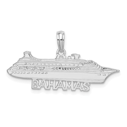 Sterlingsilber De-ani Rhodiniert Poliert Bahamas Cruise Ship Anhänger