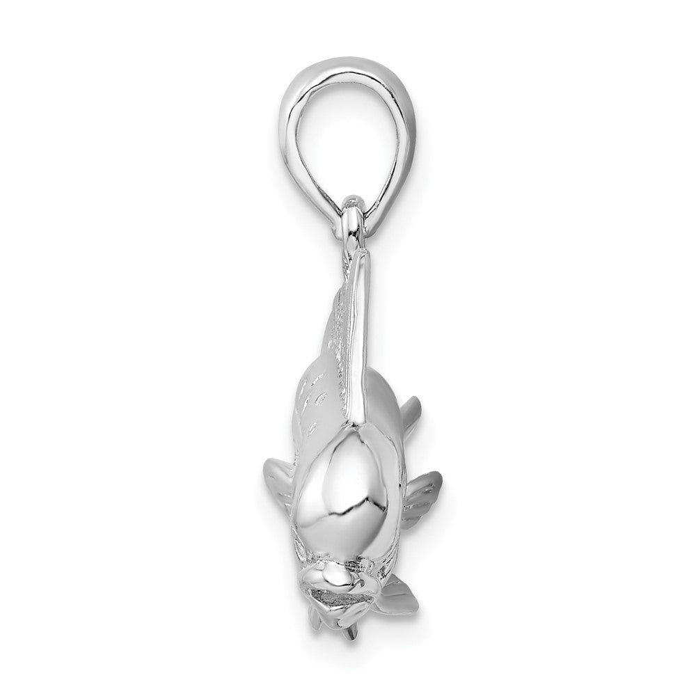 Sterlingsilber De-ani Rhodiniert Poliert 3d Mahi-mahi Fisch Anhänger