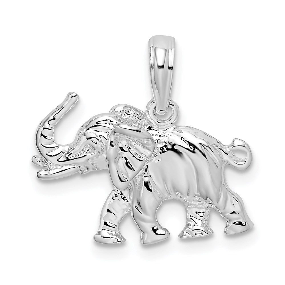 Sterlingsilber De-ani Rhodiniert Poliert 3d Elefant Anhänger