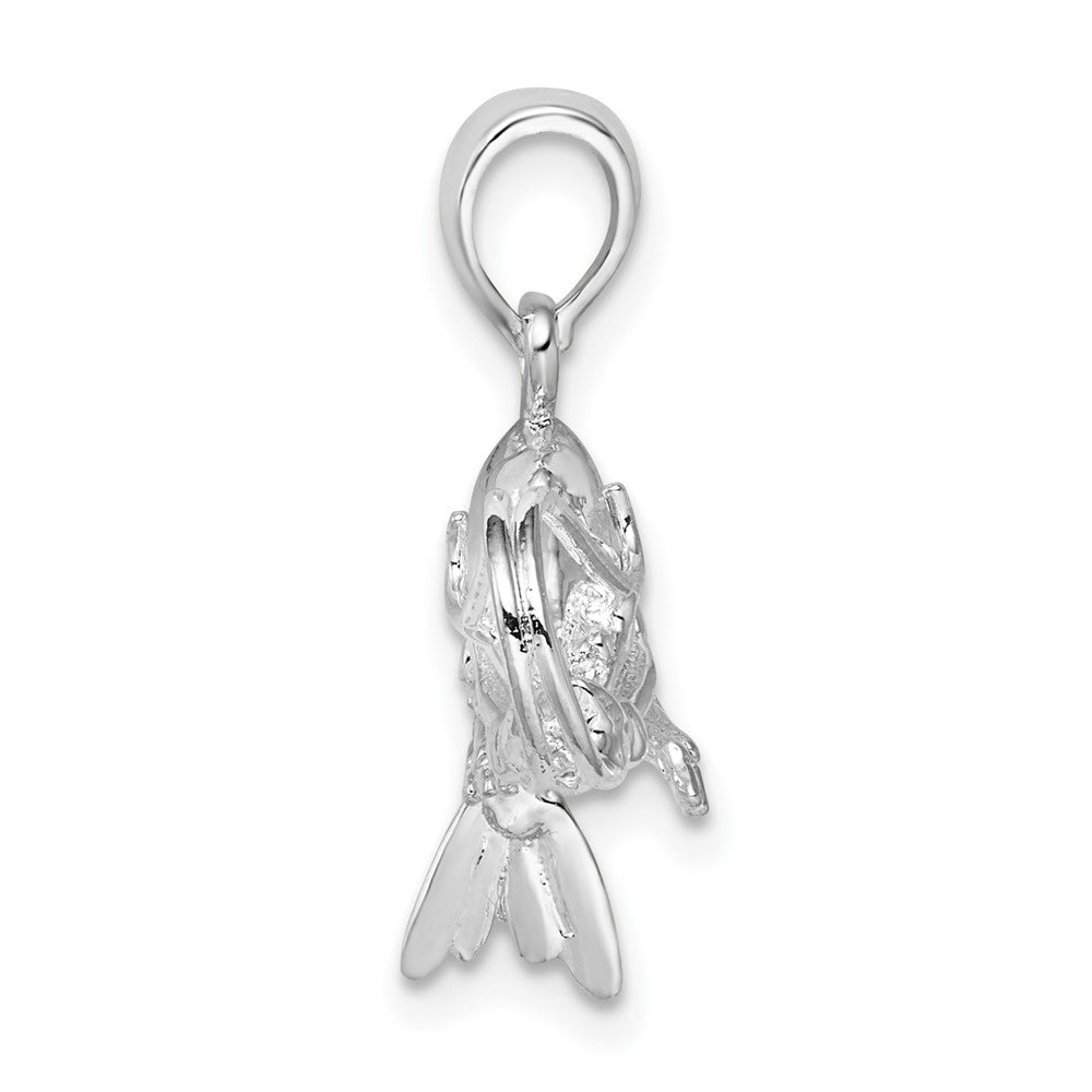 Sterlingsilber De-ani Rhodiniert Poliert 3d Shrimp Anhänger