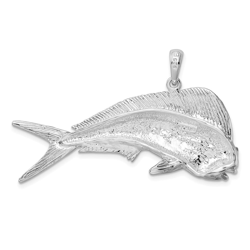 Sterlingsilber De-ani Rhodiniert Poliert Mahi-mahi Fisch Anhänger