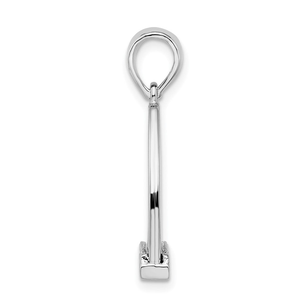 Sterlingsilber De-ani Rhodiniert Poliert 3d Groß Pferd Stirrup Anhänger