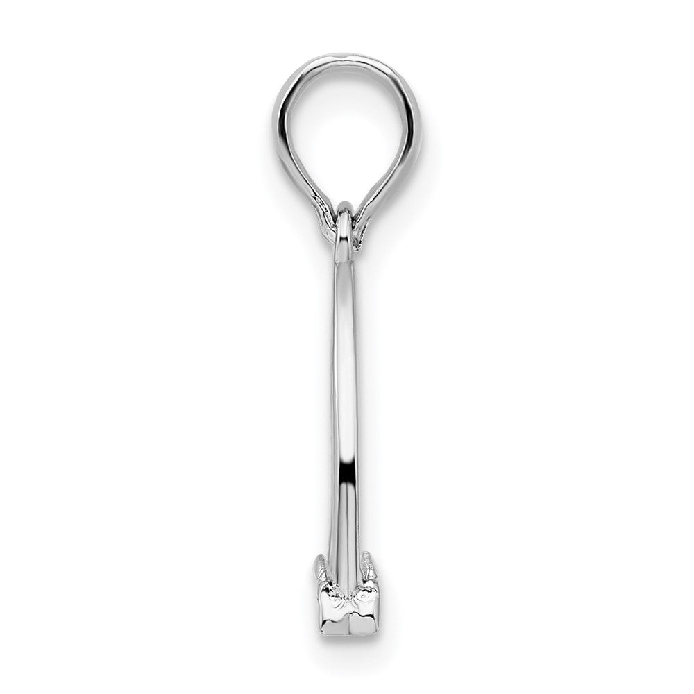Sterlingsilber De-ani Rhodiniert Poliert 3d Pferd Stirrup Anhänger