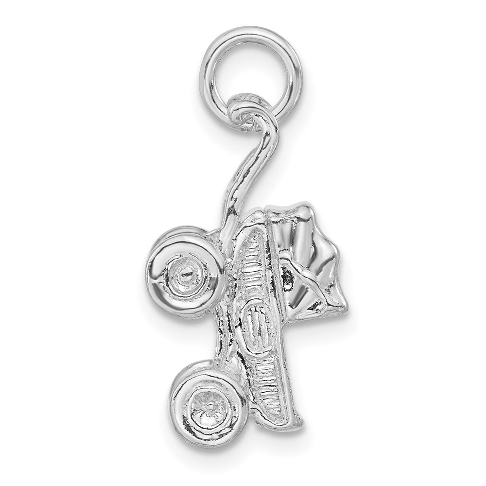 Sterlingsilber 3-d Poliert Baby Carriage Charm