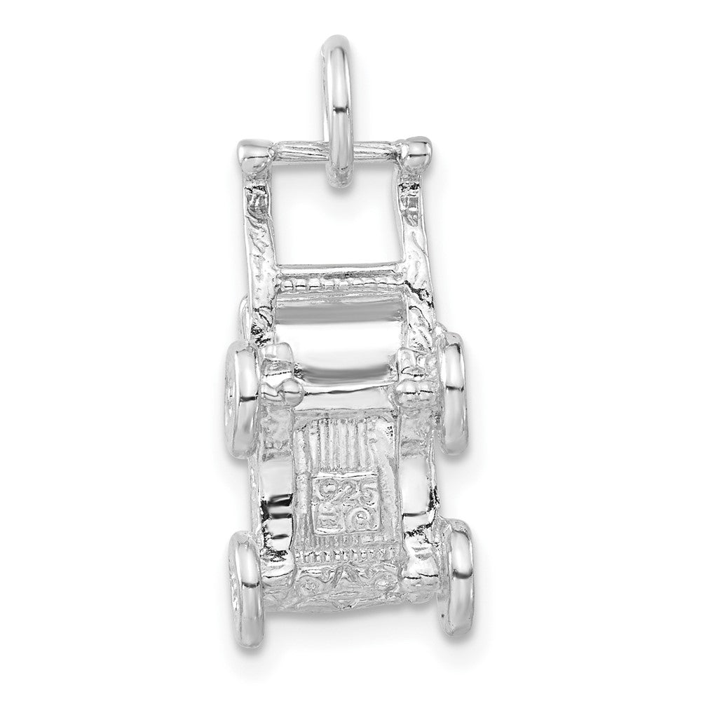 Sterlingsilber 3-d Poliert Baby Carriage Charm