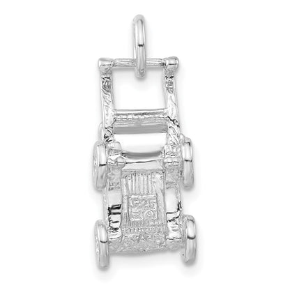 Sterlingsilber 3-d Poliert Baby Carriage Charm