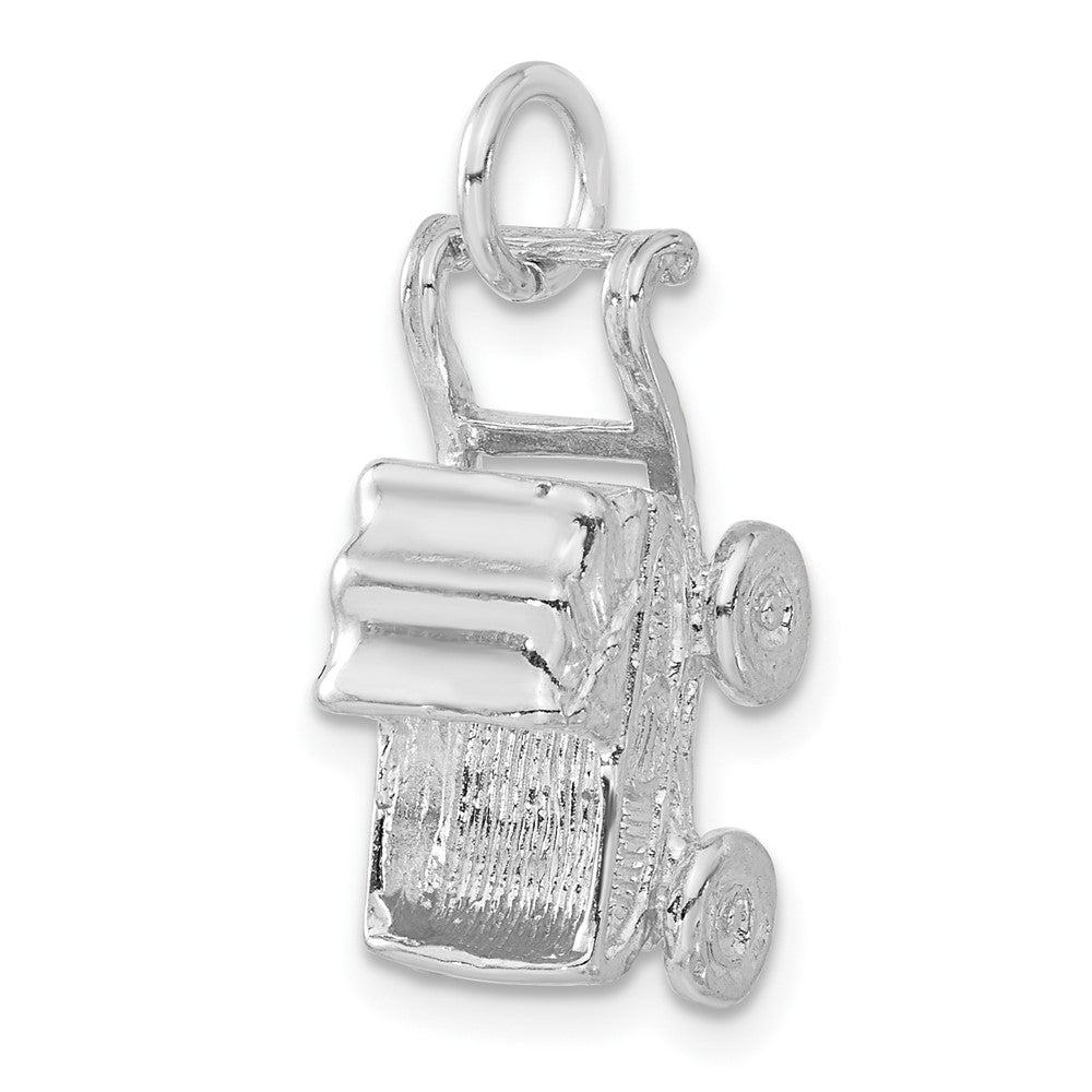 Sterlingsilber 3-d Poliert Baby Carriage Charm