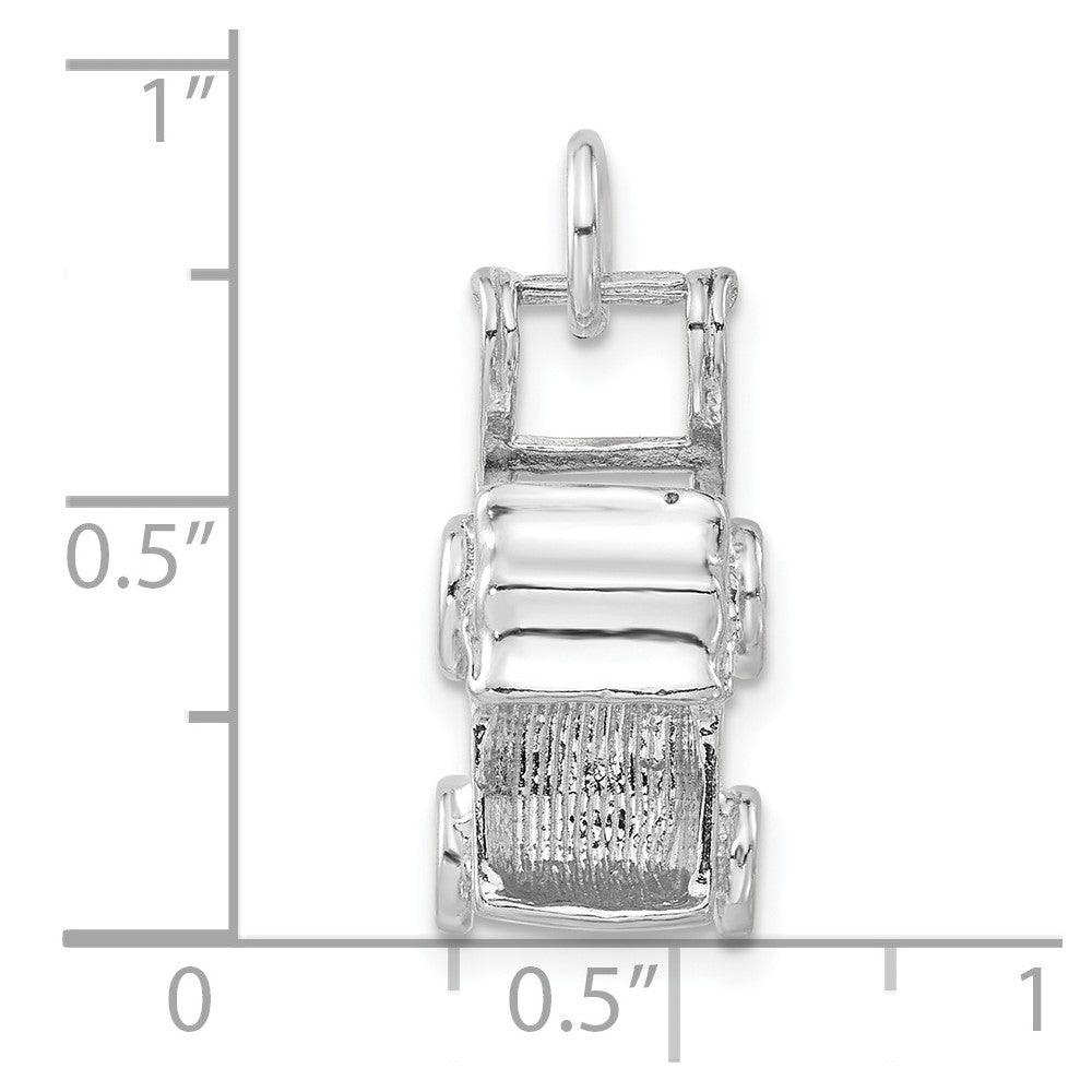 Sterlingsilber 3-d Poliert Baby Carriage Charm